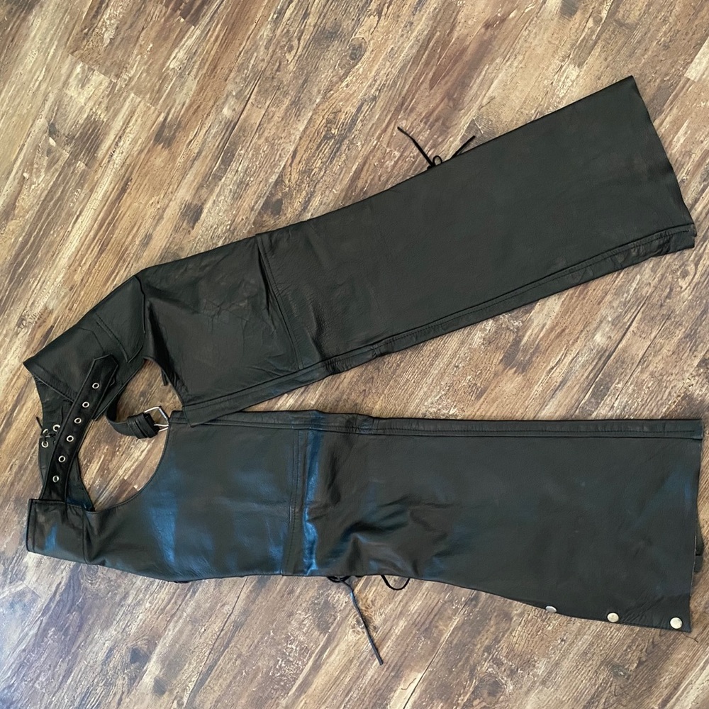 Leather UNIK biker Champs with Tassels size S